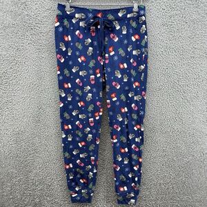 Simple Pleasures Womens S Drawstring‎ Outdoor Animal Print Fleece Pajama Bottoms